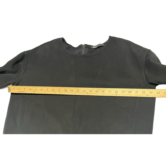 Athleta Jersey Fleece Sweatshirt Dress Size Large Black Full Zip Back Comfy - Picture 7 of 10